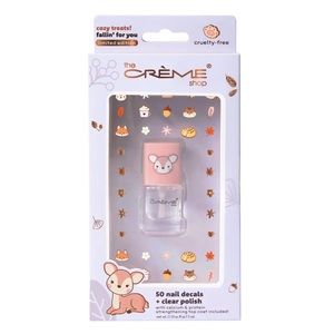 NWT The Crème Shop limited edition Cozy Treats! 50 Nail Decals + Clear Polish
